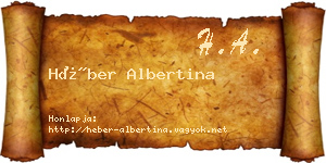 Héber Albertina névjegykártya